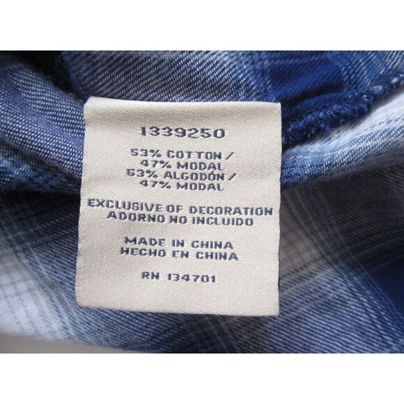 Men's Boston Traders Button Madras Pattern Long Sleeve Shirt Sz L (MT512) - Picture 9 of 9